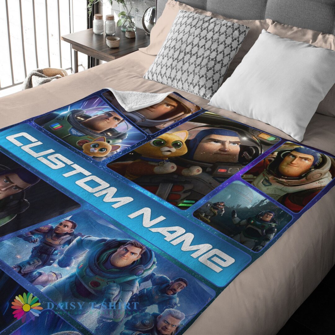 Premium Pefect Disney Buzz Lightyear Collage Fleece Customized Blanket