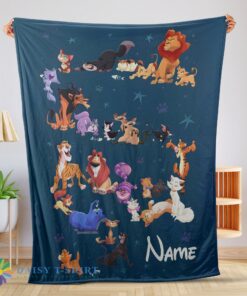 Premium Pefect Disney Cartoon All Cats Character Blanket Fleece Customized Blanket