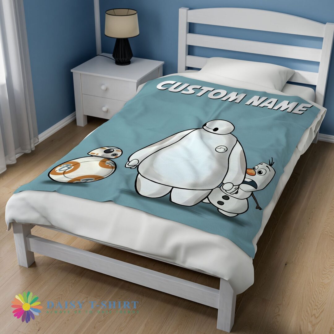 Premium Pefect Disney Cartoon Big Hero 6 Baymax With Friends Blanket Fleece Customized Blanket-mk-01 (1