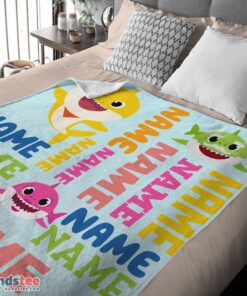 Premium Personalized Baby Shark Blanket Fleece Customized Blanket - Image 4