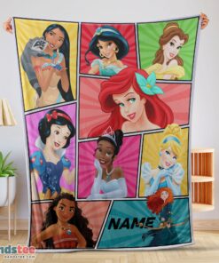 Premium Personalized Disney Princess Blanket Fleece Customized Blanket