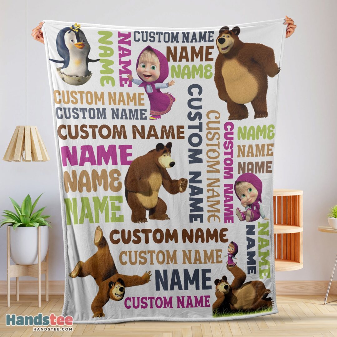 premium-personalized-masha-and-the-bear-blanket-fleece-customized-blanket-mk-01 Premium Personalized Masha And The Bear Blanket Fleece Customized Blanket