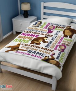 Premium Personalized Masha And The Bear Blanket Fleece Customized Blanket - Image 3