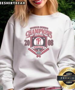 Premium Philadelphia Phillies white Cooperstown World Series Champions arch sweatshirt showcasing team pride.
