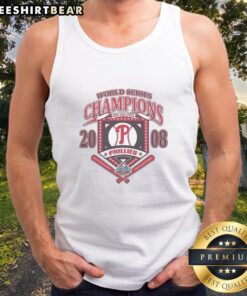Premium Philadelphia Phillies white Cooperstown World Series Champions arch tank top for fans and collectors.