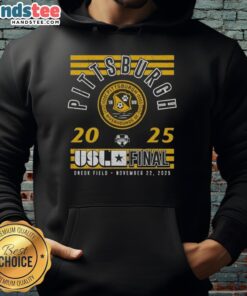 Premium Pittsburgh Riverhounds SC 2025 USL Championship Final Hoodie featuring team logo and stylish design.