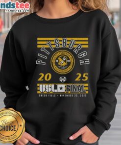 Premium Pittsburgh Riverhounds SC 2025 USL Championship Final sweatshirt in black, featuring team logo and stylish design.