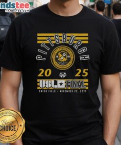 Alt Text: Premium Pittsburgh Riverhounds SC 2025 USL Championship Final T-Shirt featuring team logo and vibrant design.