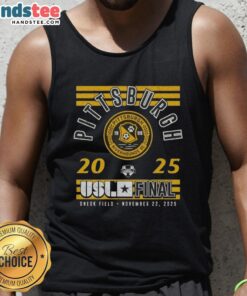Premium Pittsburgh Riverhounds SC 2025 USL Championship Final tank top featuring team logo and vibrant design.