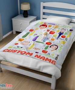 Premium Pixar Ratatouille  Chief Cute Chibi Character Vegetable Blanket Fleece Customized Blanket - Image 3