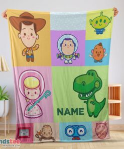 Premium Pixar Toy Story Chibi Character Blanket Fleece Customized Blanket
