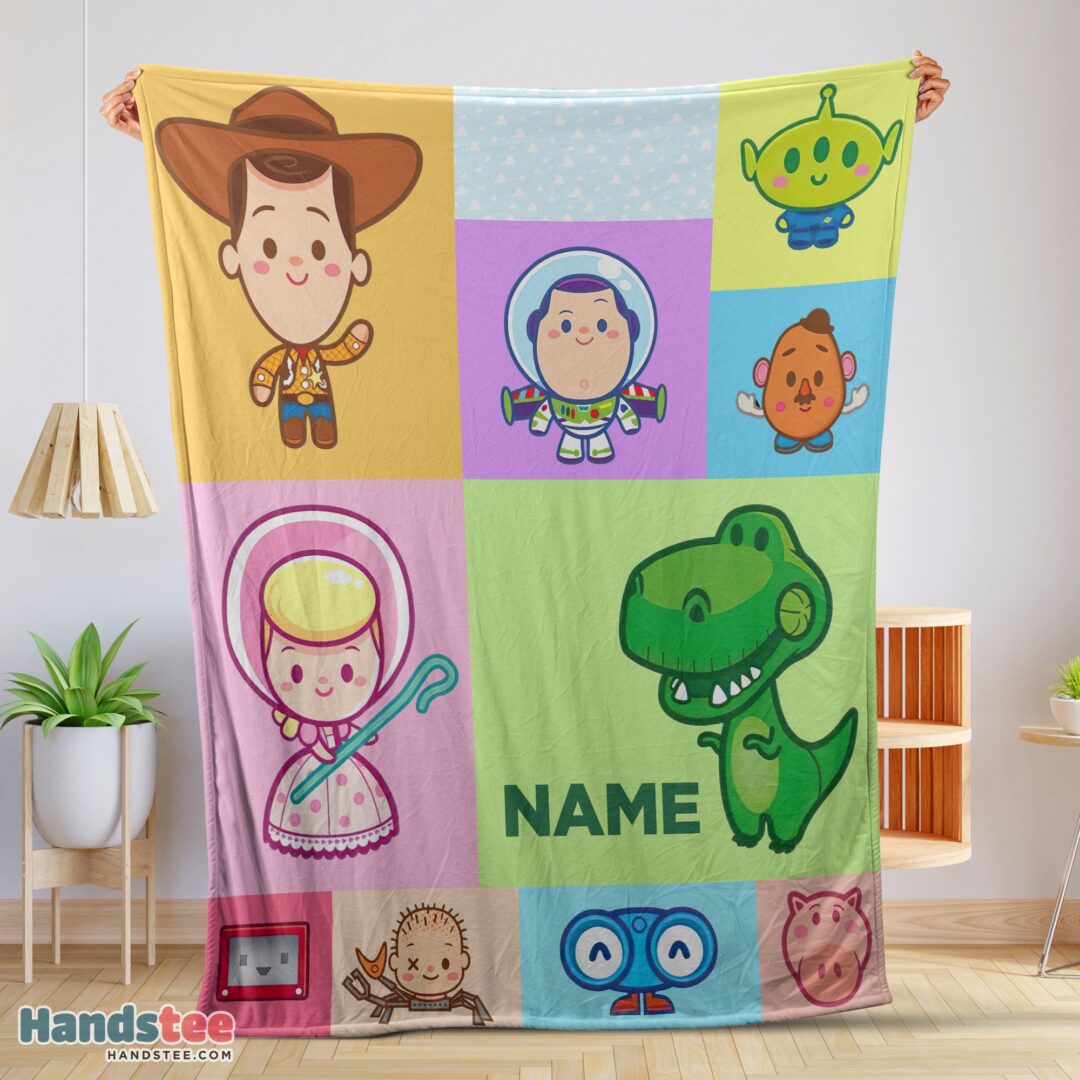 premium-pixar-toy-story-chibi-character-blanket-fleece-customized-blanket-mk-01-1 Premium Pixar Toy Story Chibi Character Blanket Fleece Customized Blanket