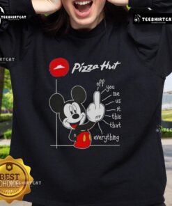 Premium Pizza Hut x Mickey Fluff Off You Me Us It This That Everything sweatshirt featuring vibrant graphics and cozy design.