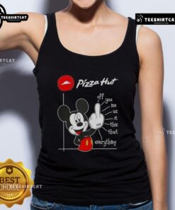 Premium Pizza Hut x Mickey Fluff Off You Me Us It This That Everything tank top featuring vibrant graphics and playful design.