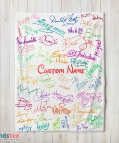 Premium Playful Hand Writing Typography Vibrant Name Blanket Fleece Customized Blanket