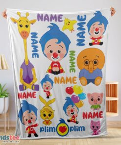 Premium Plim Plim & Friends Collage Cute Blanket Fleece Customized Blanket