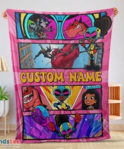 Premium Prehistoric Adventure Girl Warrior Blanket Customize Blanket
