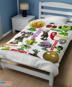 Premium Pretty Plants Vs Zombies Characters Blanket Fleece Customized Blanket - Image 3