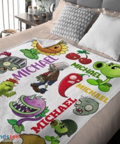 Premium Pretty Plants Vs Zombies Characters Blanket Fleece Customized Blanket - Image 4