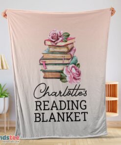 Premium Pretty Vintage Book Reading Blanket Fleece Customized Blanket