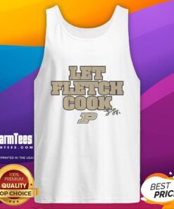 Premium Purdue Boilermakers Basketball tank top featuring Fletcher Loyer's 'Let Fletch Cook' signature design.