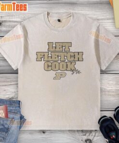 Premium Purdue Boilermakers basketball t-shirt featuring Fletcher Loyer's 'Let Fletch Cook' signature design.