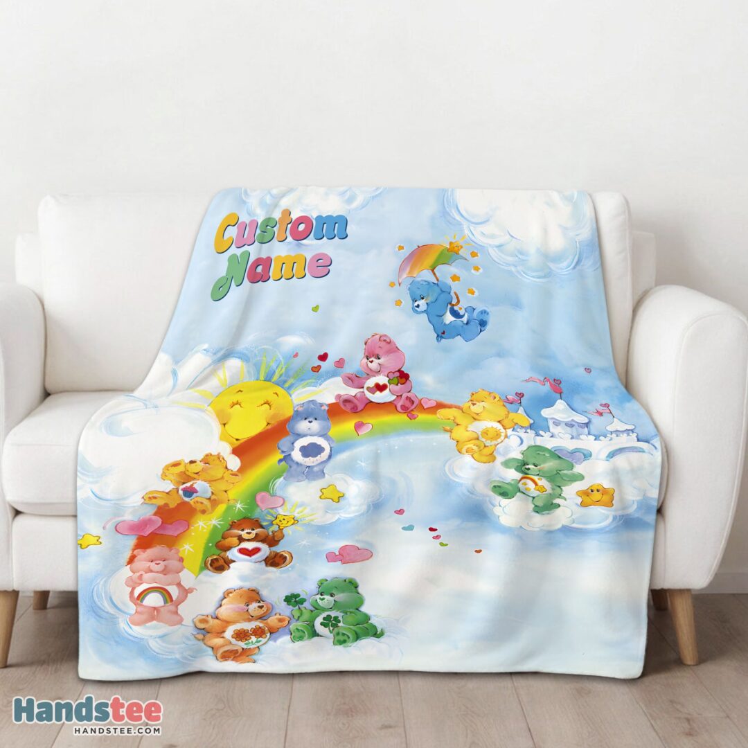premium-rainbow-care-bears-character-sky-blanket-fleece-customized-blanket-mk-01 Premium Rainbow Care Bears Character Sky Blanket Fleece Customized Blanket - Image 3