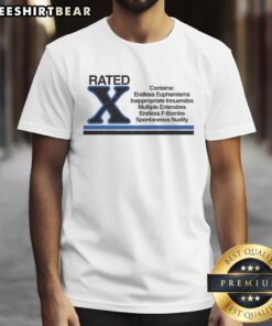 Premium Rated X T-Shirt featuring endless euphemisms and inappropriate innuendos, perfect for humorous casual wear.