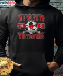 Men's soccer champions hoodie featuring Premium SME Mustangs logo, perfect for celebrating victories and team spirit.