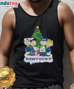Premium Snoopy and Fiends Kentucky Wildcats Christmas tank top featuring festive graphics and vibrant colors.