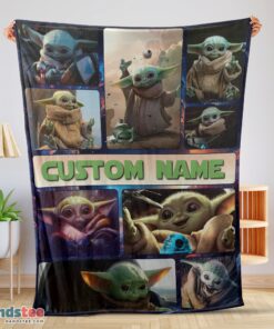 Premium Star Wars Baby Yoda Collage Blanket Fleece Customized Blanket