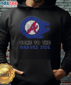 Premium Star Wars Come to the Atlanta Braves Side Hoodie featuring iconic designs for fans and collectors.