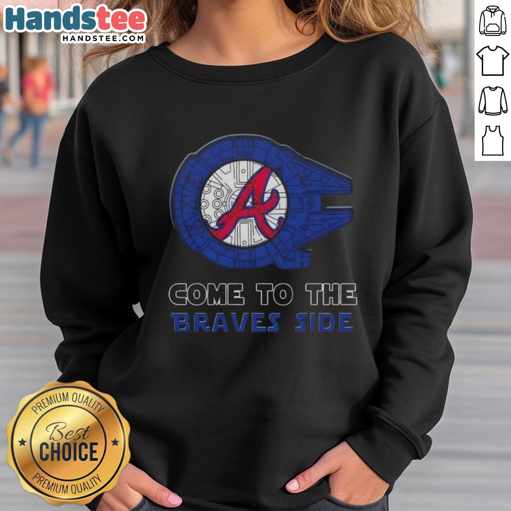premium-star-wars-come-to-the-atlanta-braves-side-sweatshirt Premium Star Wars Atlanta Braves side sweatshirt featuring iconic characters and team logo, perfect for fans and collectors.