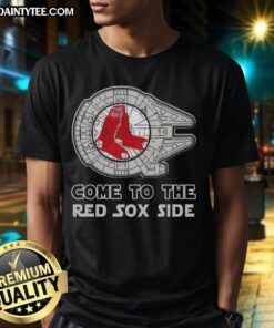 Premium Star Wars Come To The Boston Red Sox Side T-Shirt featuring iconic designs for fans of both franchises.