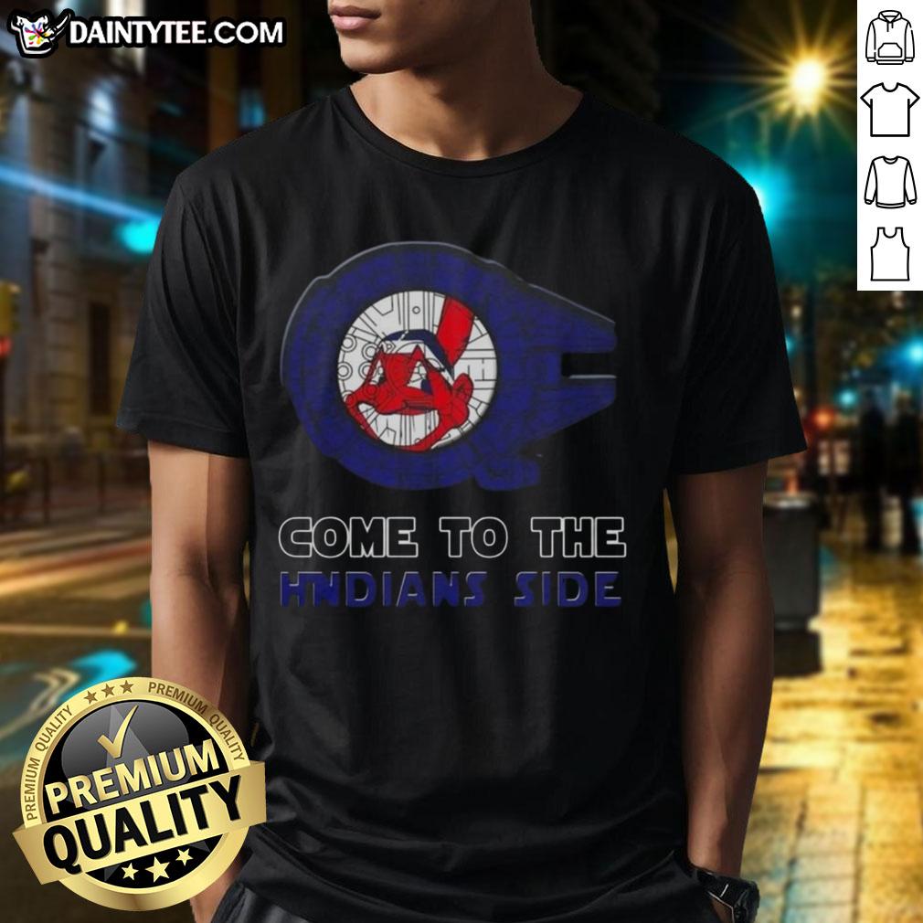 premium-star-wars-come-to-the-cleveland-indians-side-t-shirt Premium Star Wars Cleveland Indians Side T-Shirt featuring iconic characters and team logo for fans and collectors.