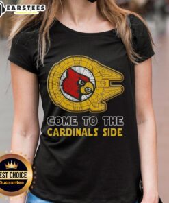 Premium Star Wars t-shirt featuring Louisville Cardinals logo for ladies, perfect for fans and stylish wear.