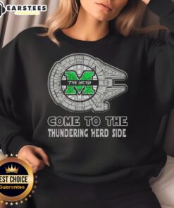 Premium Star Wars Come to the Marshall Thundering Herd Side sweatshirt featuring a vibrant design for fans.