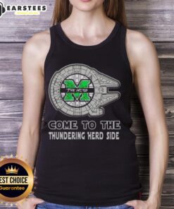 Premium Star Wars Come to the Marshall Thundering Herd side tank top featuring vibrant graphics and comfortable fit.