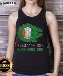Premium Star Wars Come to the Miami Hurricanes Side Tank Top featuring vibrant team colors and iconic design.