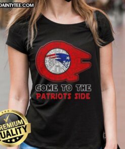 Premium Star Wars Come to the New England Patriots Side Ladies Tee featuring stylish design and team colors.