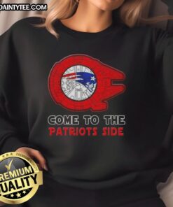 Premium Star Wars Come To The New England Patriots Side Sweatshirt featuring iconic graphics and team colors.