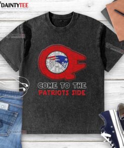 Premium Star Wars Come to the New England Patriots Side Washed T-Shirt featuring a unique design for fans.