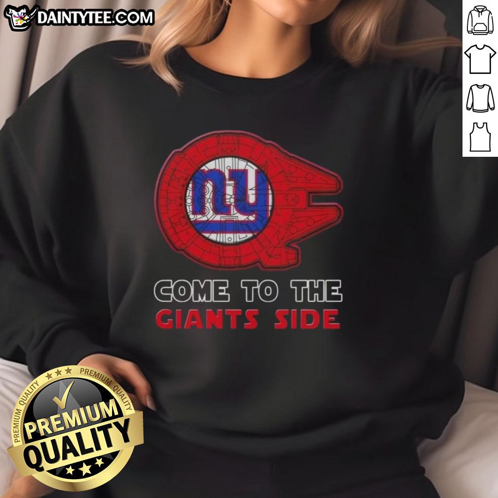 premium-star-wars-come-to-the-new-york-giants-side-sweatshirt Premium Star Wars sweatshirt featuring New York Giants logo, perfect for fans blending sports and sci-fi style.
