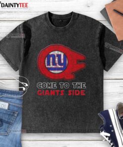 Premium Star Wars New York Giants Side Washed T-Shirt featuring iconic Star Wars graphics and team logo.