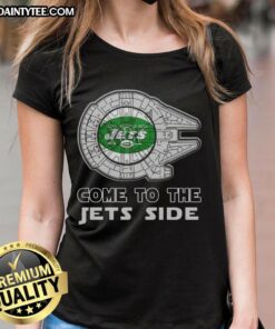 Premium Star Wars New York Jets Side Ladies Tee featuring a stylish design perfect for fans and casual wear.