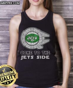 Premium Star Wars New York Jets side tank top featuring iconic graphics and comfortable fit for fans.