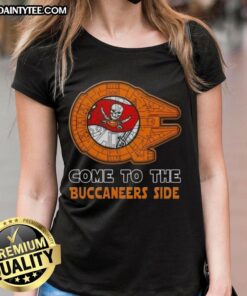Premium Star Wars-themed Tampa Bay Buccaneers ladies tee featuring vibrant graphics and comfortable fit.