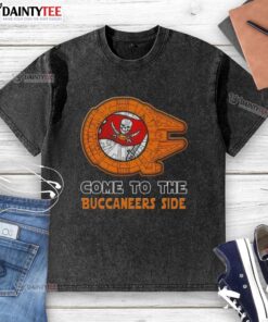 Premium Star Wars Tampa Bay Buccaneers side-washed t-shirt featuring a unique design and vibrant colors for fans.
