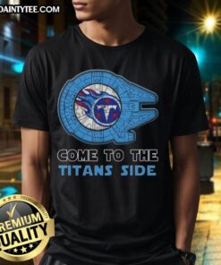 Premium Star Wars Tennessee Titans side t-shirt featuring bold graphics and a stylish design for fans.