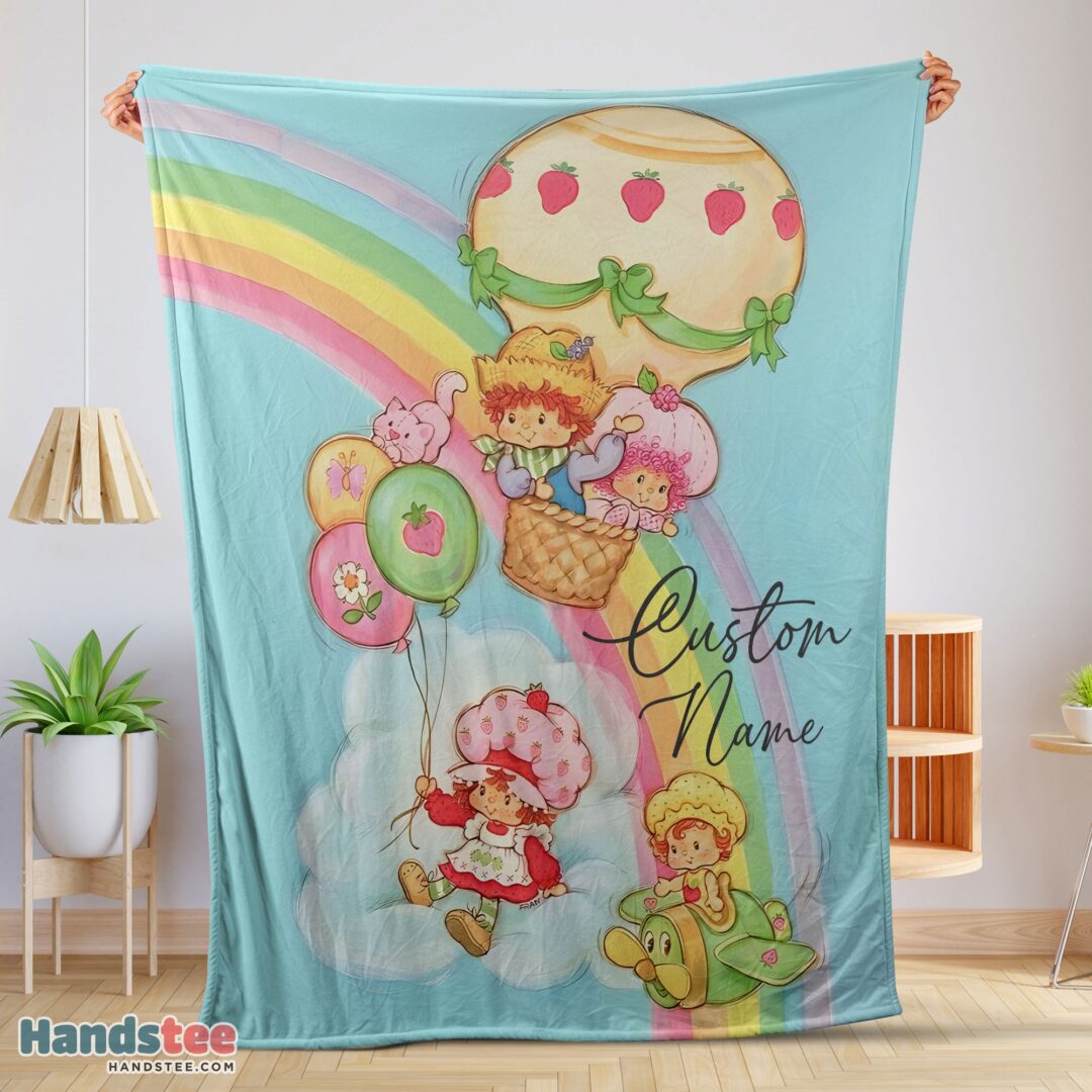 premium-strawberry-shortcake-cartoon-with-friends-blanket-customize-blanket-mk-01-1 Premium Strawberry Shortcake Cartoon With Friends Blanket Customize Blanket